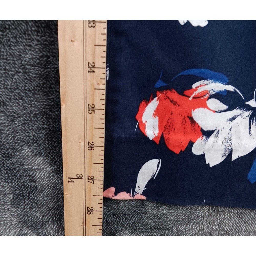 Banana Republic Reegan Floral Print Ankle Pants,‎ 4 Petite, Navy Blue Red - Picture 5 of 7